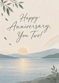 Load image into Gallery viewer, Scenic Lakeside Sunset Happy Anniversary Card for Couple
