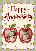 Load image into Gallery viewer, Sweet Red Apple Frames Photo Upload Anniversary Card for Her
