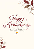 Load image into Gallery viewer, Rainbow Heart Floral Anniversary Card for Son and Partner
