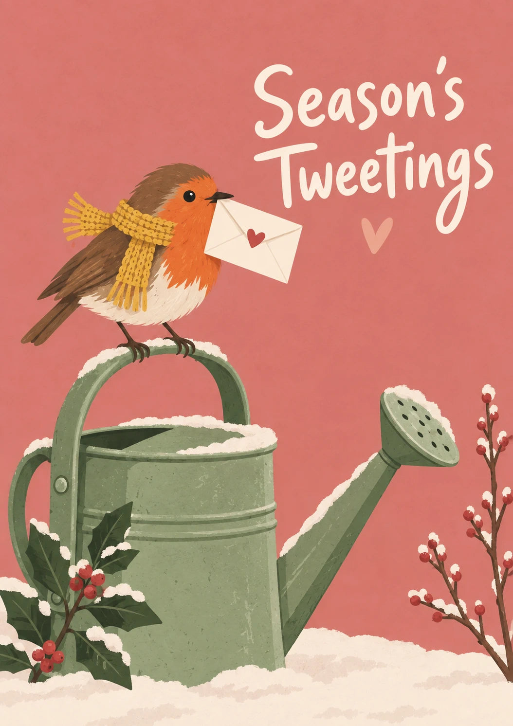 Funny Robin Season's Tweetings Christmas Card for Her