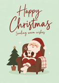 Load image into Gallery viewer, Cosy Santa Armchair Happy Christmas Card for Her
