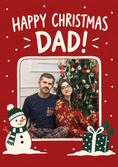 Load image into Gallery viewer, Happy Christmas Dad Snowman Photo Upload Christmas Card for Him
