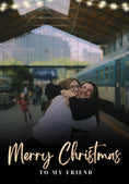 Load image into Gallery viewer, Gold String Lights Photo Upload Christmas Card for Her
