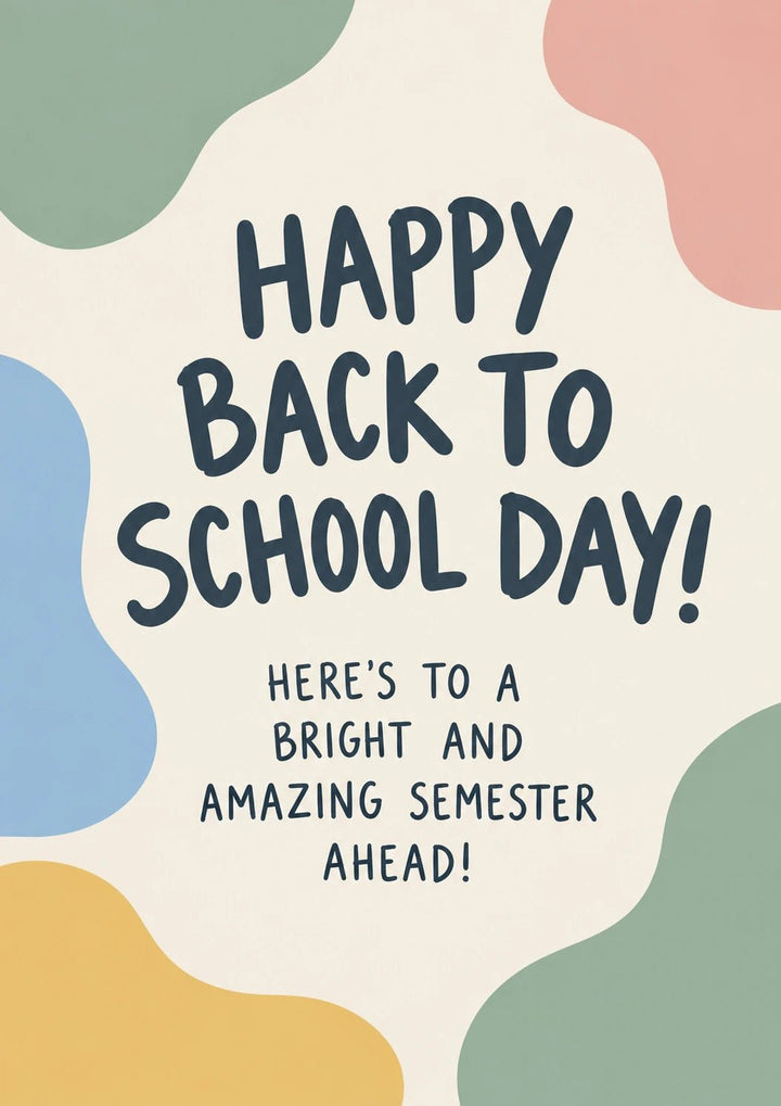 Colourful Abstract Shapes Happy Back to School Card