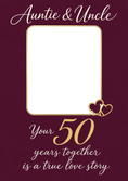Load image into Gallery viewer, Auntie and Uncle Gold Hearts 1 Photo Upload 50th Anniversary Card
