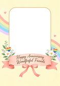 Load image into Gallery viewer, Rainbow Floral Pride Photo Upload Anniversary Card
