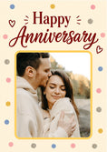 Load image into Gallery viewer, Colourful Confetti Hearts Photo Upload Anniversary Card
