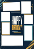 Load image into Gallery viewer, Navy Blue Multi Frame Photo Upload Birthday Card

