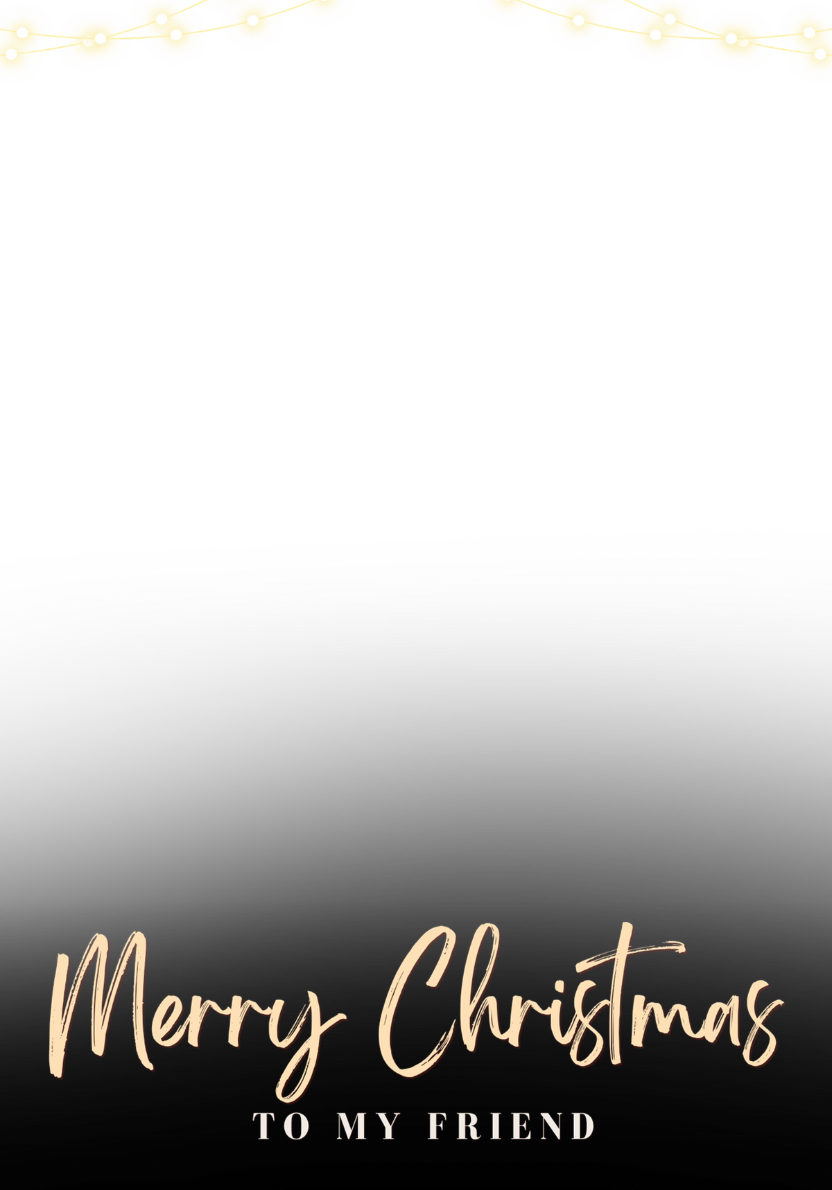Gold String Lights Photo Upload Christmas Card for Her