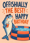 Load image into Gallery viewer, Funny Fish Sunglasses Poolside Happy Birthday Card
