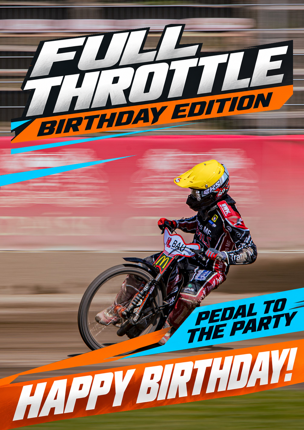 Full Throttle Racing Birthday Edition Photo Upload Birthday Card