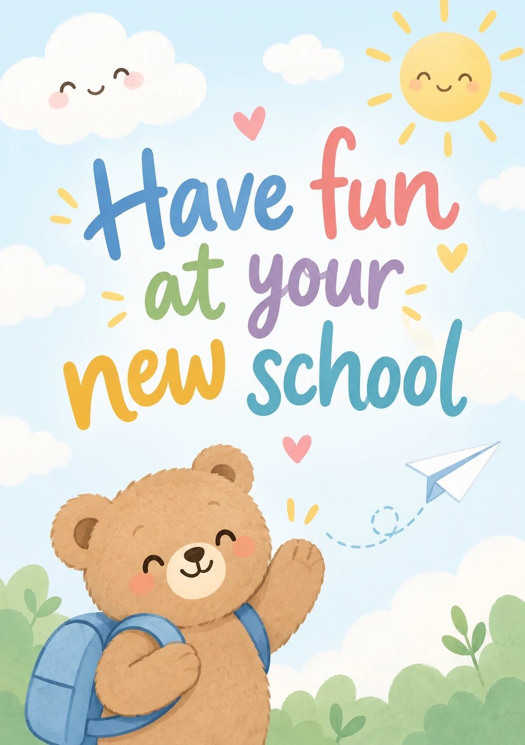 Back to school - Personalised Card — with punch holes