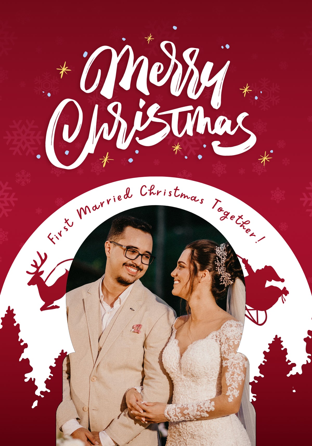 First Married Christmas Together Photo Upload Christmas Card