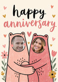 Load image into Gallery viewer, Cute Hugging Bears Photo Upload Anniversary Card
