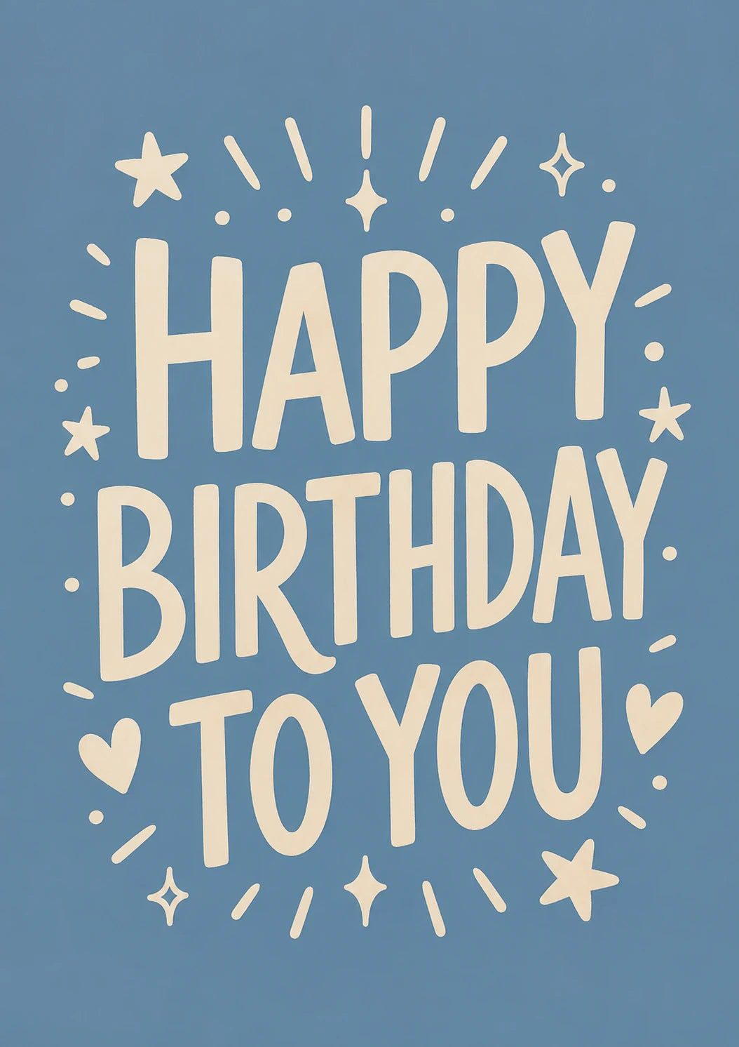 Blue Star and Heart Lettering 95th Birthday Card