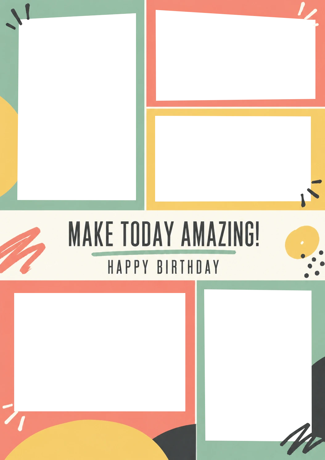 Make Today Amazing 5 Photo Upload Birthday Card