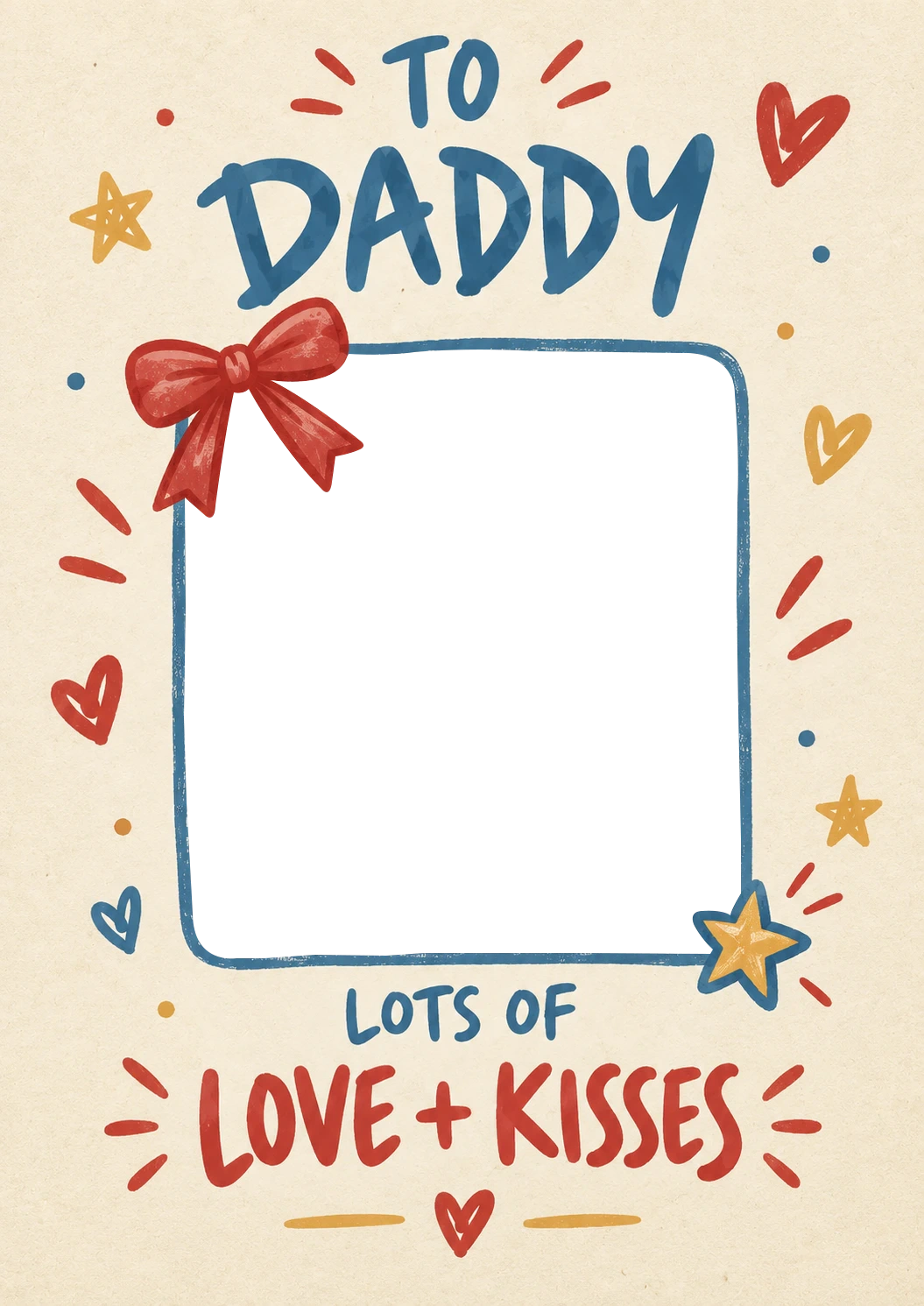 Love and Kisses Step Dad Photo Upload Christmas Card for Him