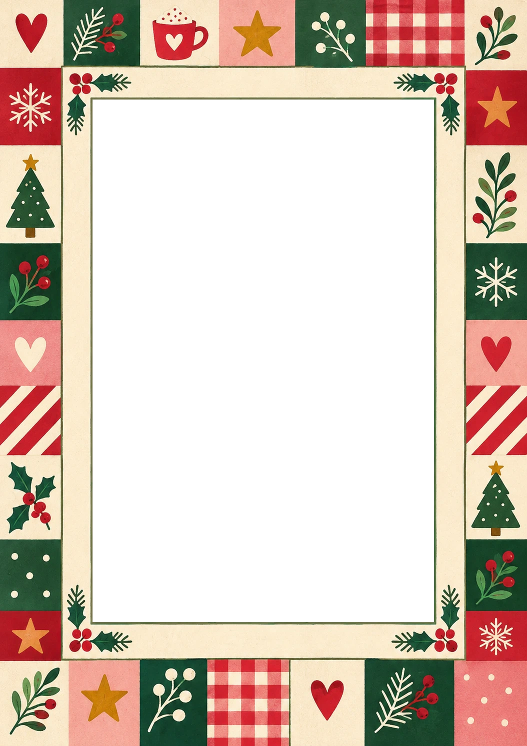 Festive Patchwork Quilt Photo Upload Christmas Card for Parents