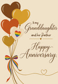 Load image into Gallery viewer, Rainbow Heart Balloons Granddaughter Anniversary Card for Her
