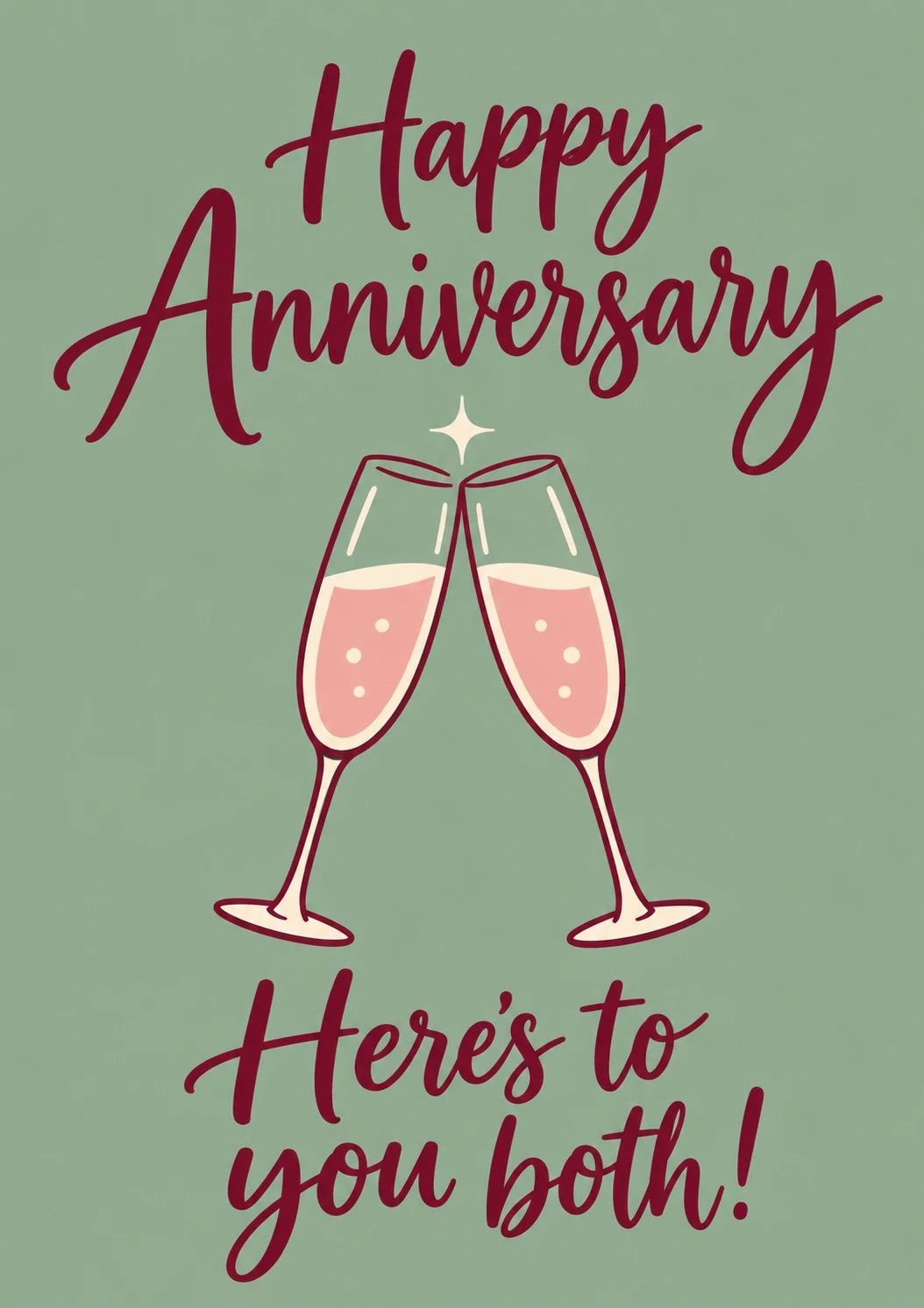 Champagne Toast Cheers Anniversary Card