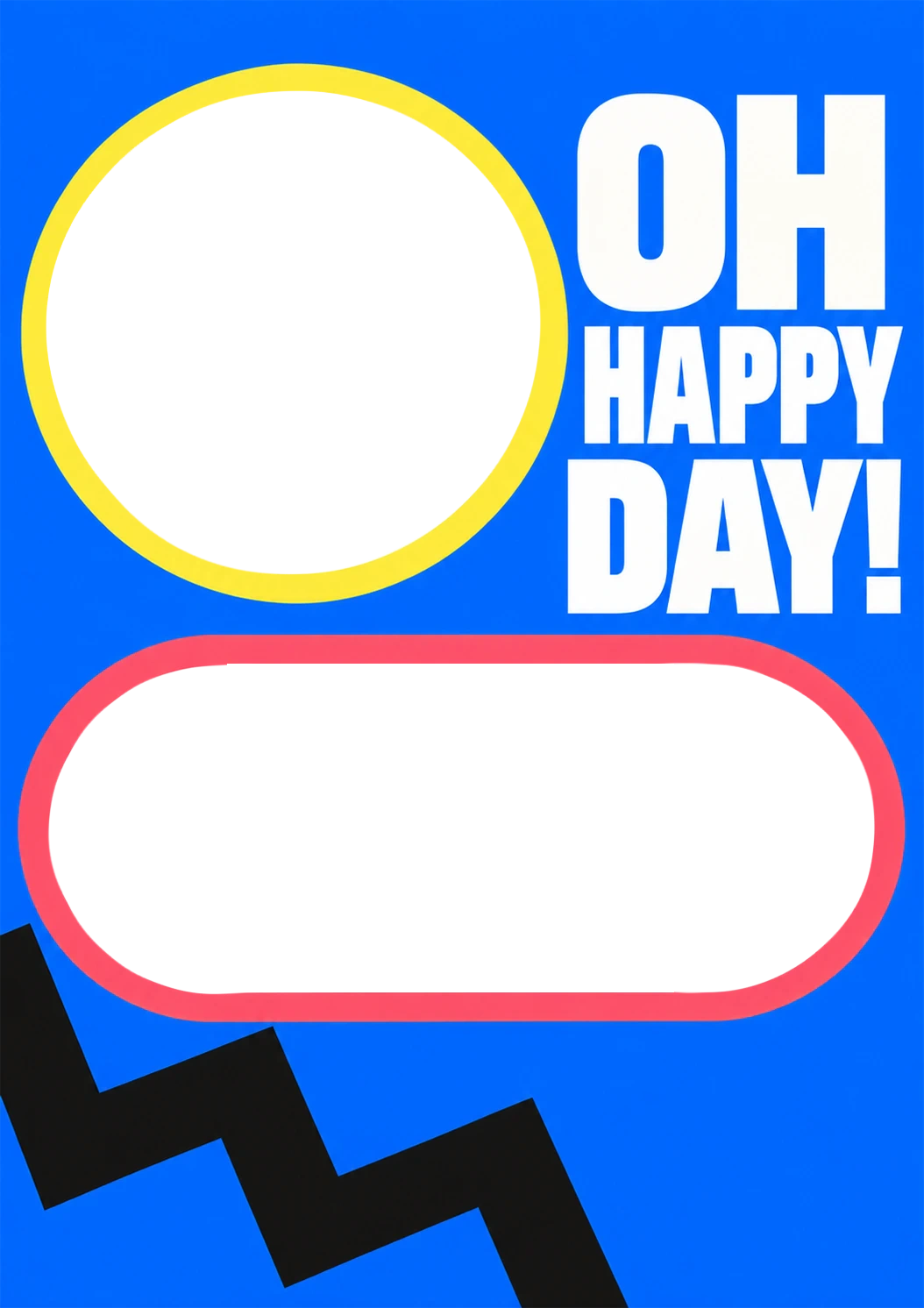 Oh Happy Day Bold Graphic Photo Upload Birthday Card