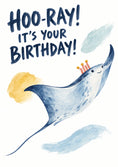 Load image into Gallery viewer, Funny Manta Ray Wearing Party Hat Birthday Card
