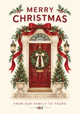Load image into Gallery viewer, Classic Red Door Wreath Christmas Card for Her

