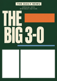 Load image into Gallery viewer, Funny Newspaper Spoof Big 3-0 Photo Upload 30th Birthday Card
