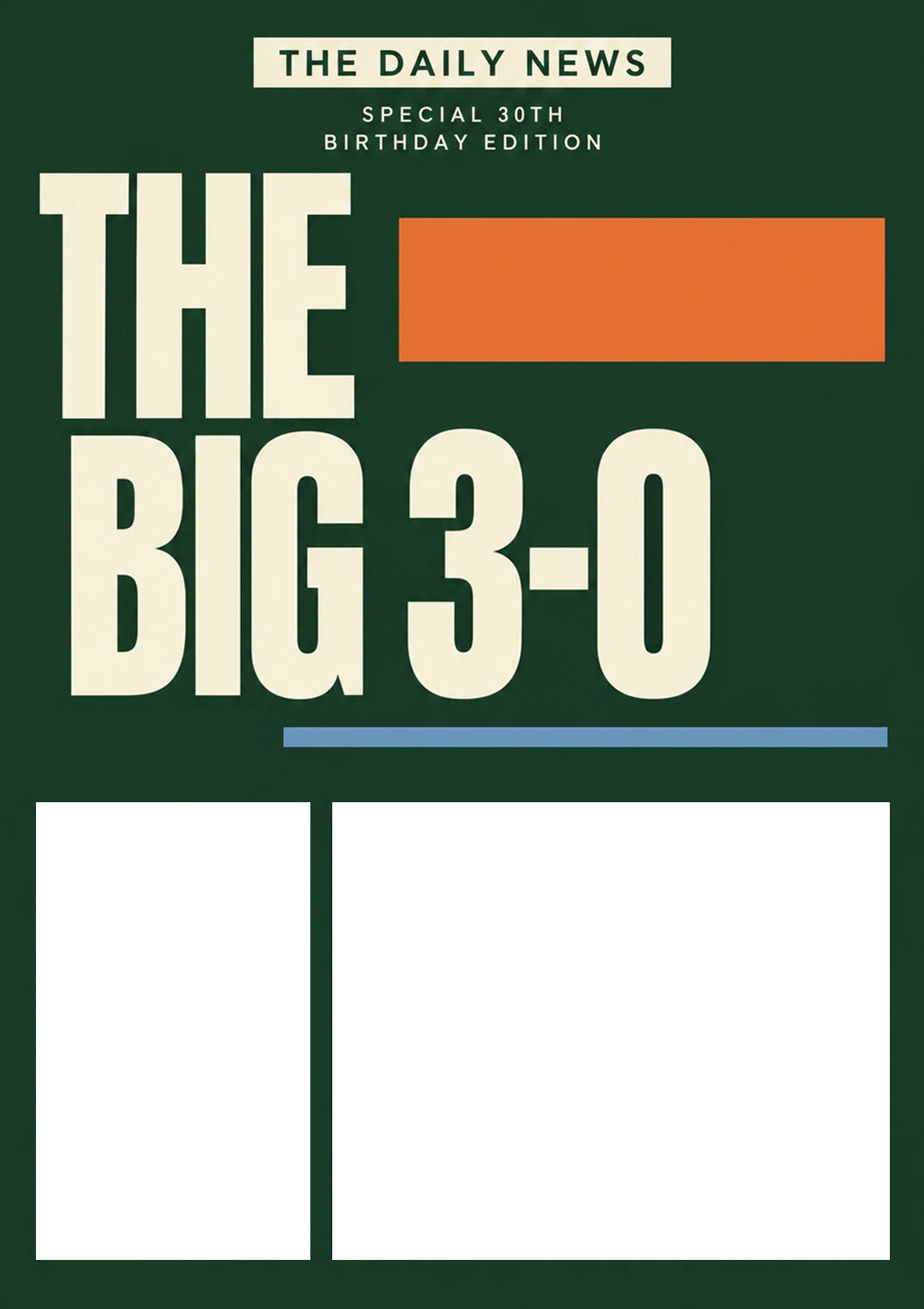 Funny Newspaper Spoof Big 3-0 Photo Upload 30th Birthday Card