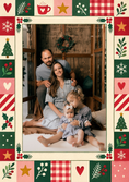 Load image into Gallery viewer, Festive Patchwork Quilt Photo Upload Christmas Card for Parents
