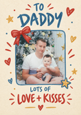 Load image into Gallery viewer, Love and Kisses Step Dad Photo Upload Christmas Card for Him
