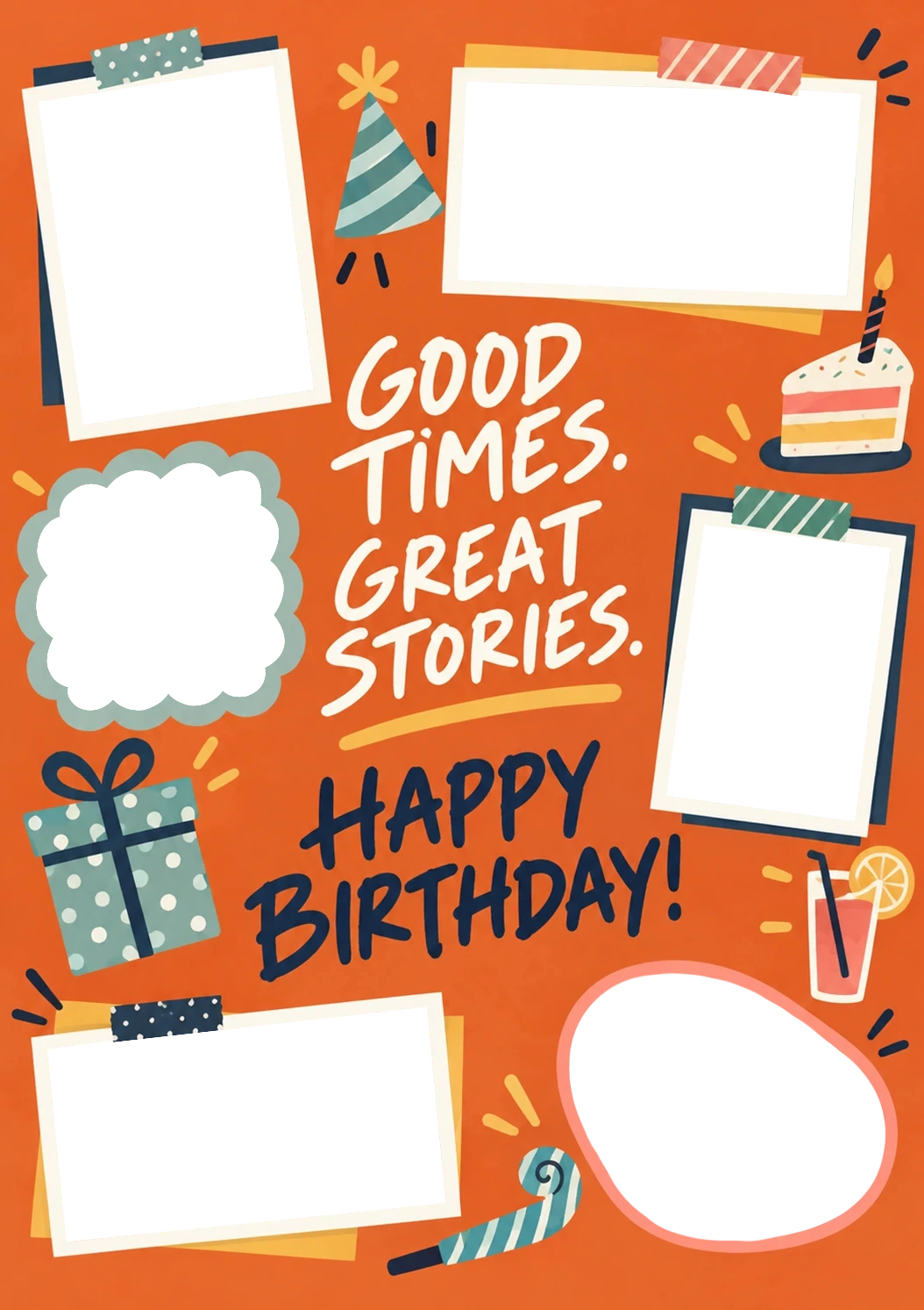 Birthdays - Personalised Card — with punch holes