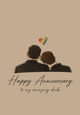 Load image into Gallery viewer, Rainbow Heart Two Dads Anniversary Card

