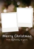 Load image into Gallery viewer, Two Polaroid Bokeh Lights Photo Upload Christmas Card

