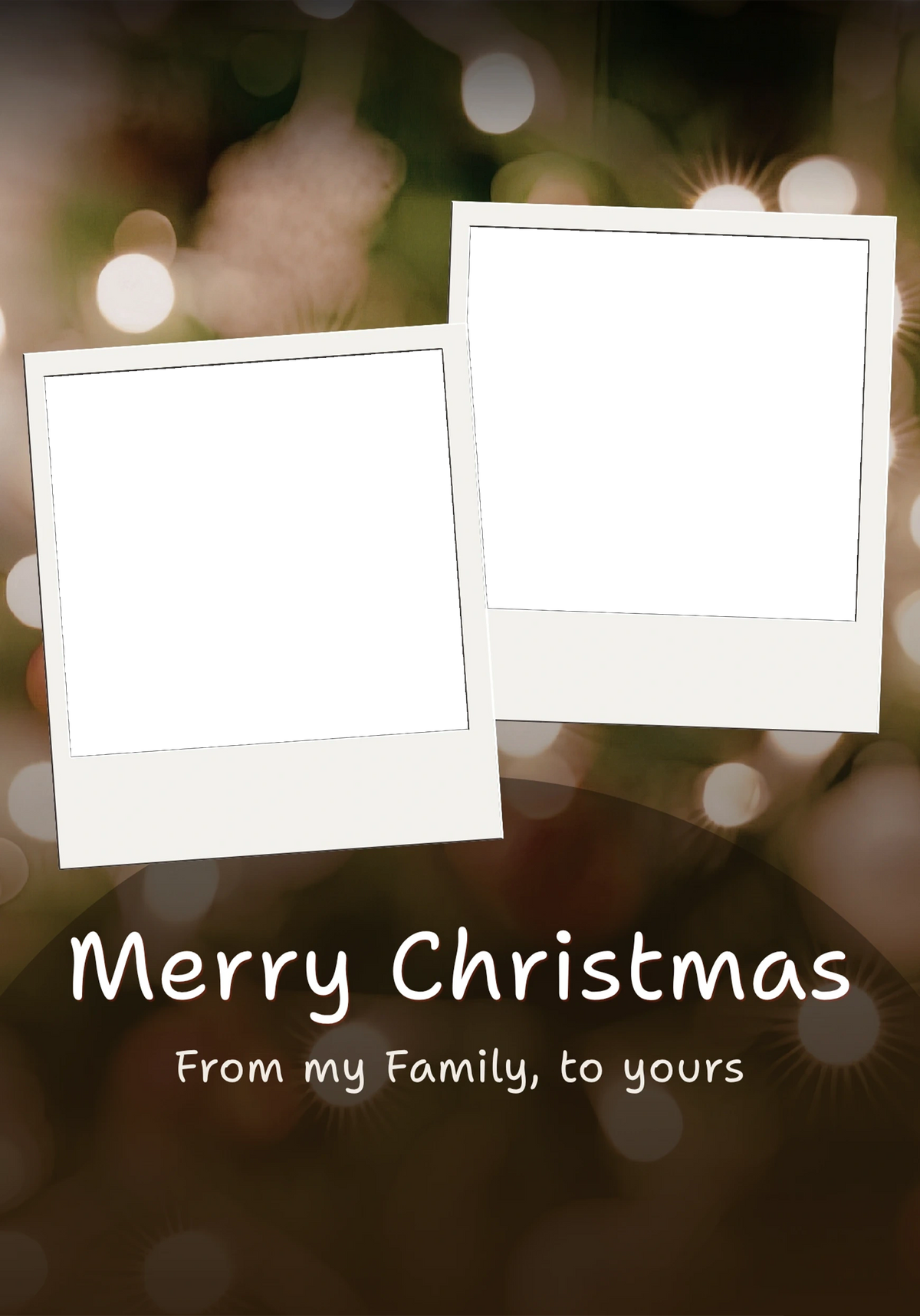 Two Polaroid Bokeh Lights Photo Upload Christmas Card