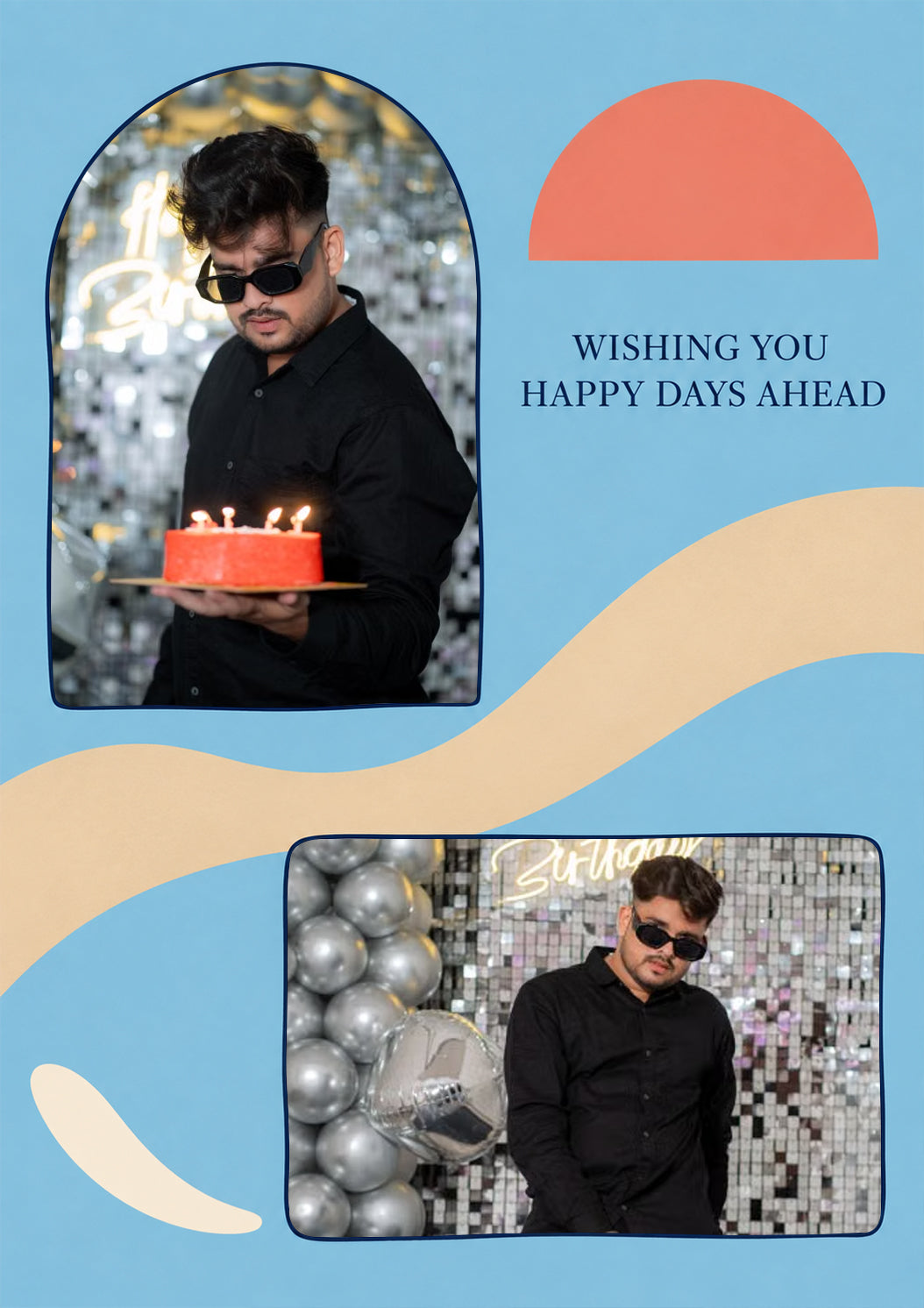 Happy Days Ahead Abstract Photo Upload Birthday Card