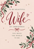 Load image into Gallery viewer, Festive Botanical Wife Christmas Birthday Card for Her
