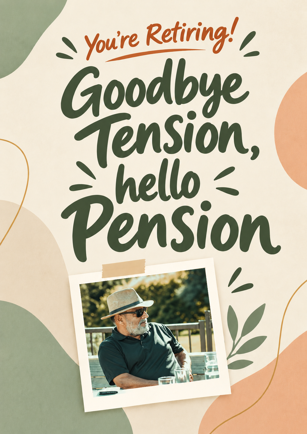 Funny Goodbye Tension Hello Pension Photo Upload Retirement Card for Best Friend