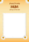Load image into Gallery viewer, Daisy Floral Happy Birthday Mum Photo Upload Birthday Card for Her

