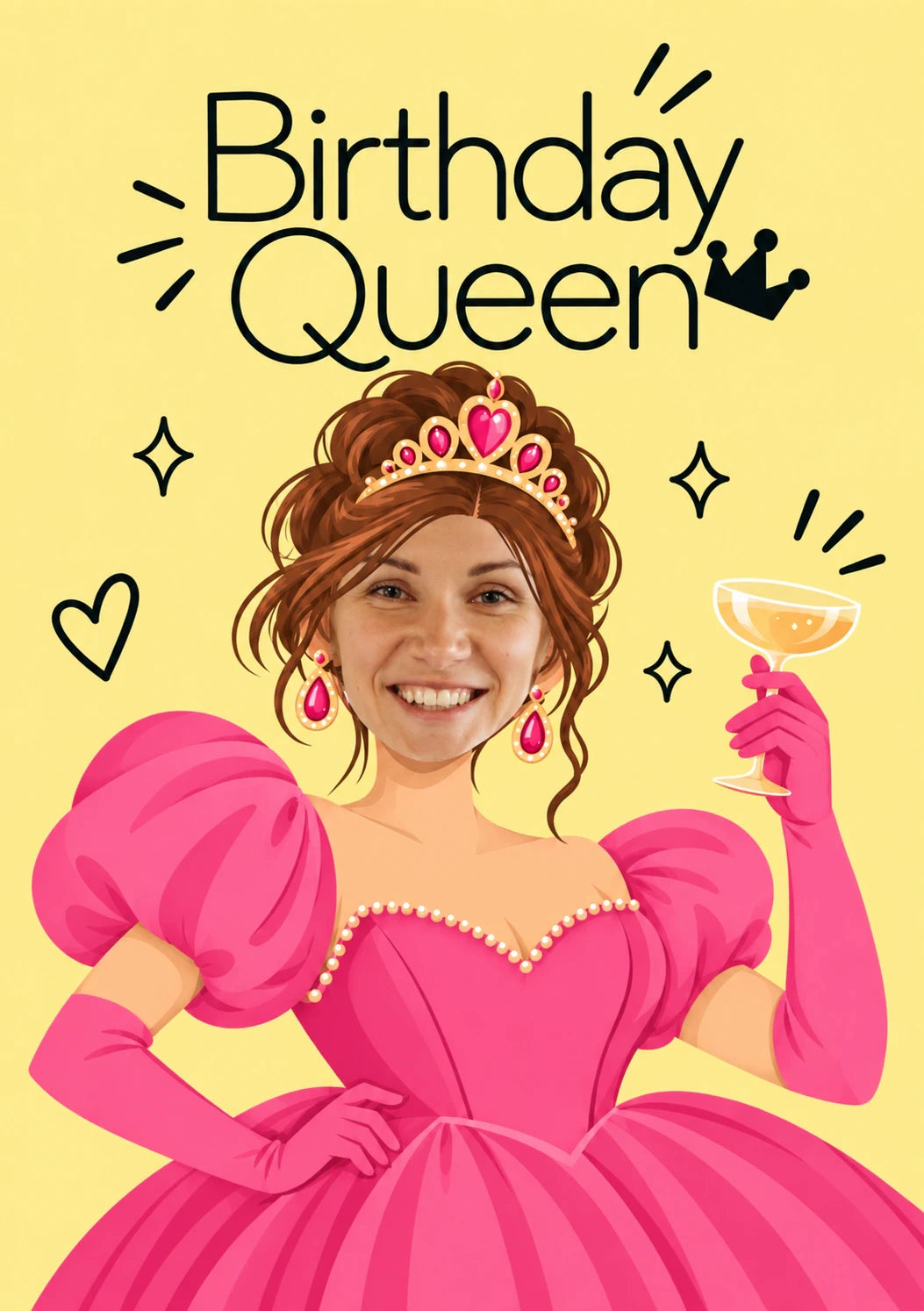 Birthday Queen Tiara Photo Upload Birthday Card for Her