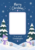 Load image into Gallery viewer, Winter Scene Photo Upload Christmas Card for Granddaughter
