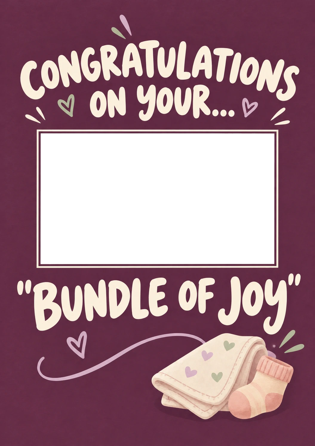 Funny Bundle of Joy Photo Upload New Baby Card for Best Friend