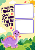 Load image into Gallery viewer, Funny Hairless Baby Dinosaur Two Photo Upload New Baby Card for Daughter and Partner
