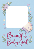 Load image into Gallery viewer, Floral Hearts Photo Upload New Baby Card for Niece
