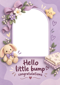 Load image into Gallery viewer, Cute Purple Bunny Photo Upload New Baby Card for Niece
