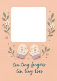 Load image into Gallery viewer, Ten Tiny Fingers Mittens Photo Upload New Baby Card for Niece
