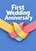 Load image into Gallery viewer, Colourful Ribbon Knot 1st Anniversary Card for Couple
