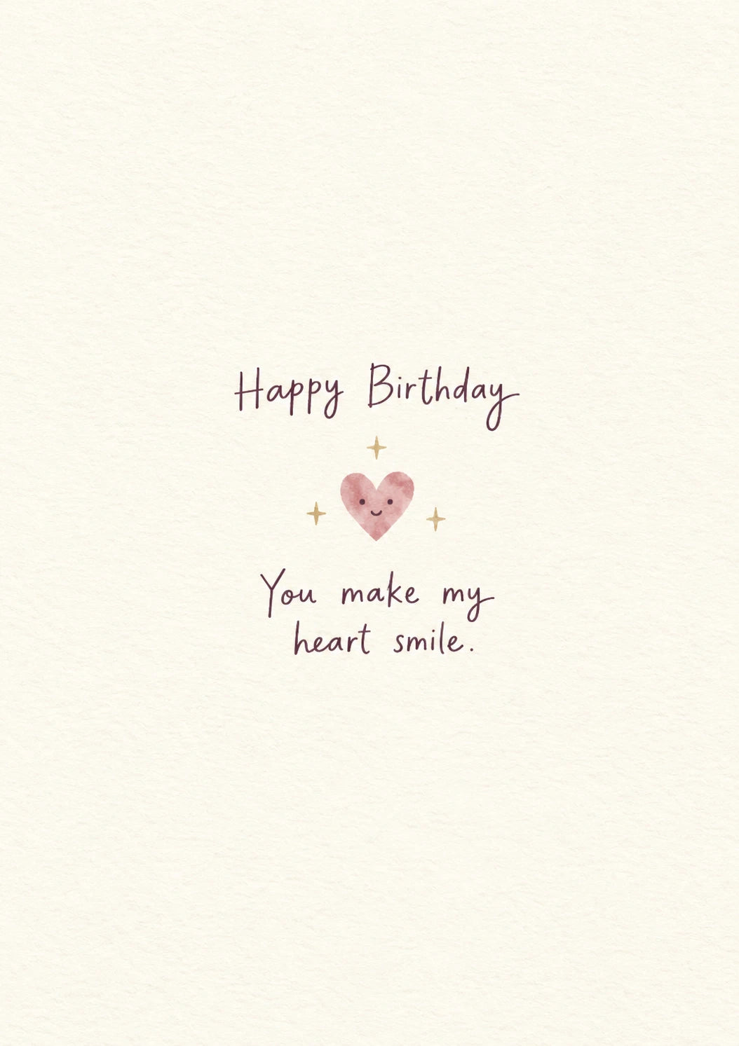 Happy Heart Smile Minimalist Birthday Card for Him