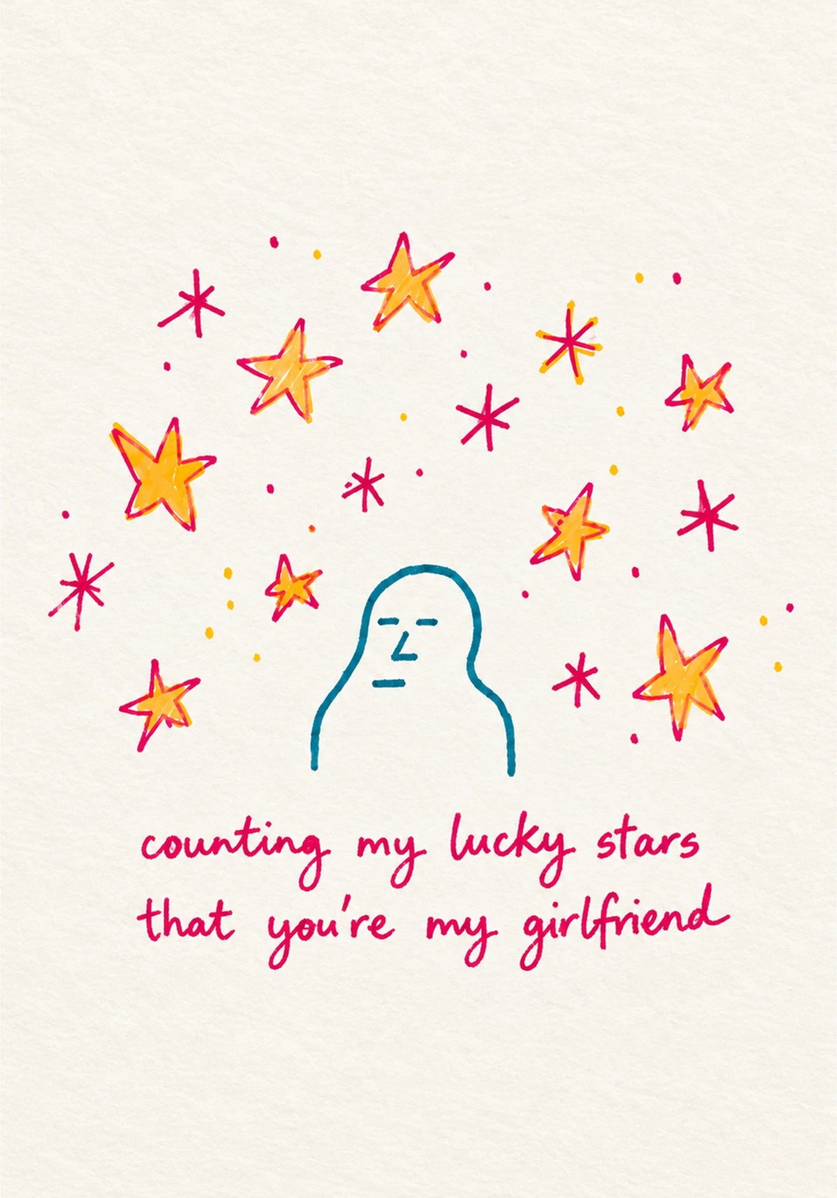 Counting Lucky Stars Anniversary Card for Her