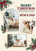 Load image into Gallery viewer, Merry Christmas From Across The Miles Photo Upload Christmas Card for Mum & Dad
